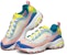 (W) Skechers D'Lites 1.0 Kasut Lari Rendah Pink/Biru/Kuning 149235-PKMT