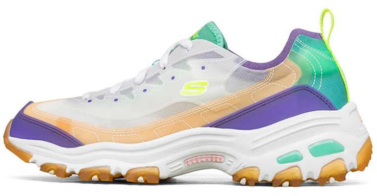 (Women) Skechers D'Lites 1.0 Low-Top Running Shoes Purple/Green 149235-PRTQ Buy (Women) Skechers D'Lites 1.0 Low-Top Running Shoes Purple/Green 149235-PRTQ