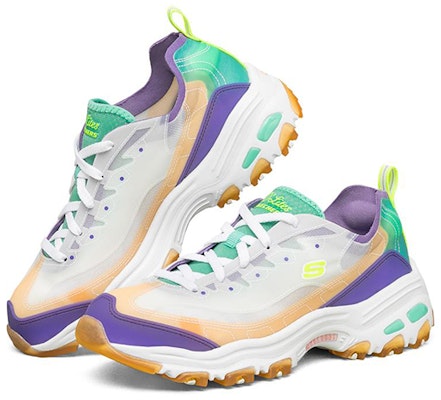 (Women) Skechers D'Lites 1.0 Low-Top Running Shoes Purple/Green 149235-PRTQ Lookbook (Women) Skechers D'Lites 1.0 Low-Top Running Shoes Purple/Green 149235-PRTQ