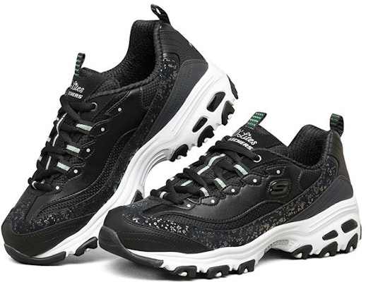 Skechers D'Lites 1.0 復古休閒老爹鞋 女款 黑 Lookbook Skechers D'Lites 1.0 復古休閒老爹鞋 女款 黑