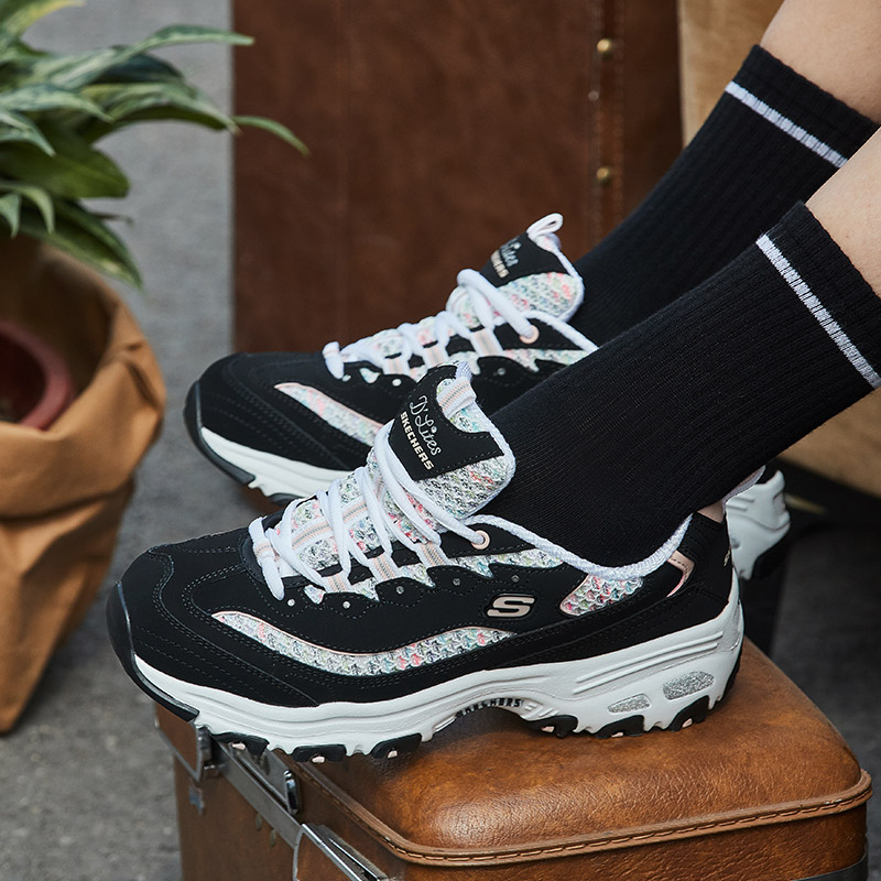 Sizing (W) Skechers D'lites 1.0 Sepatu Sneaker Wanita Pria 13144-BKLP