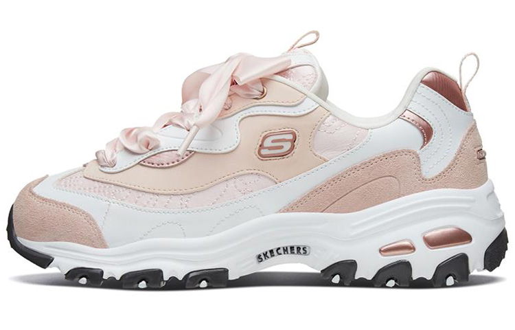 (W) Skechers D'Lites 1.0 'White Goldpink'