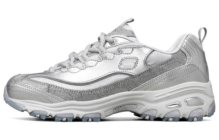 (Women) Skechers D'Lites 1.0 low Running Shoes Silver 149421-SIL
