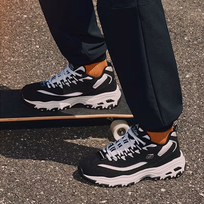 (W) スケッチャーズ D'Lites 1.0 白/黒 66666125-BKW Purchase (W) スケッチャーズ D'Lites 1.0 白/黒 66666125-BKW