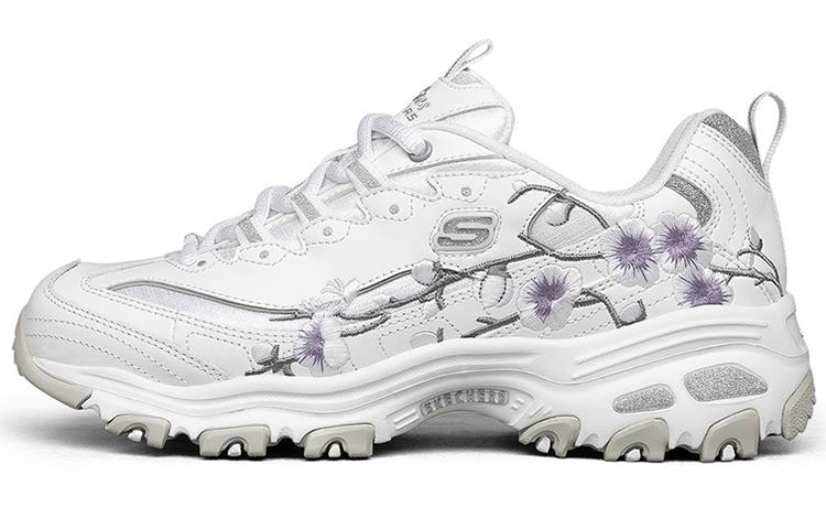 (Women) Skechers D'lites 1.0 Low Cut Running Shoes White 149239-WLV