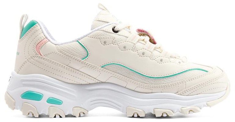 (Women) Skechers D'Lites 1.0 'White Teal' 896140-NTMT Order (Women) Skechers D'Lites 1.0 'White Teal' 896140-NTMT
