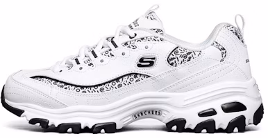 (Women) Skechers D'Lites 1.0 Low Top Sneakers White/Black 13169-WBK (Women) Skechers D'Lites 1.0 Low Top Sneakers White/Black 13169-WBK