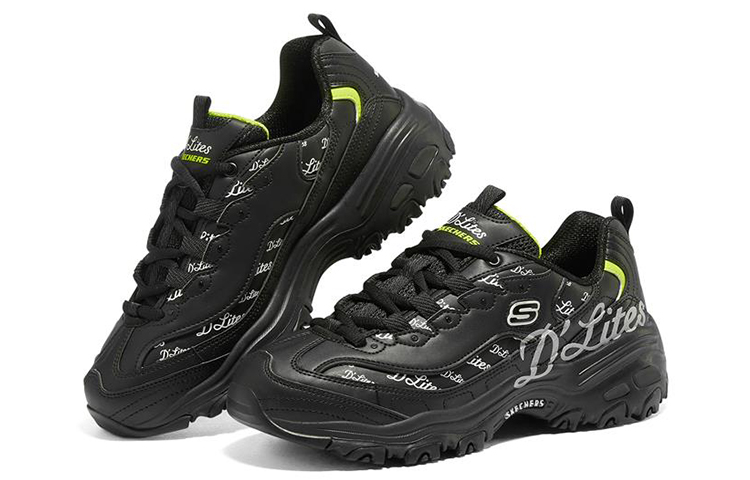 (W) Skechers D'Lites 1.0 'White Black Green' 圖 3