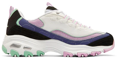 Order (Women) Skechers D'Lites 1.0 Leisure Shoes White/Black/Purple 149781-WBKB