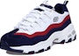 Lookbook (W) Skechers D'Lites 1.0 Kasut Chunky Rendah Putih/Biru 13141-WNVR
