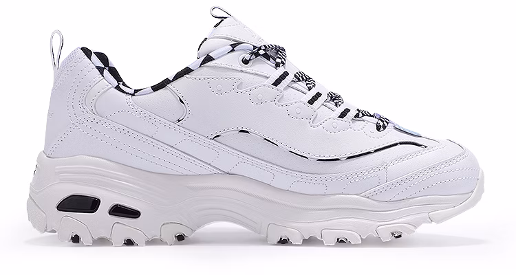 (W) Skechers D'Lites 1.0 白色低帮鞋 149227-WBK Order (W) Skechers D'Lites 1.0 白色低帮鞋 149227-WBK