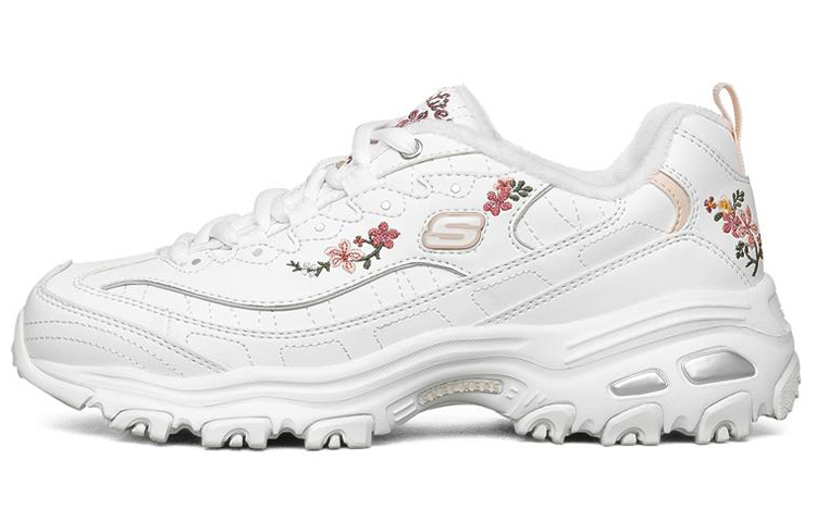 (Women) Skechers D'lites 1.0 'White Floral' 66666325-WHT