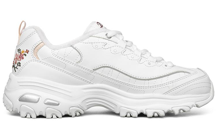 Lookbook Skechers D‘lites 1.0 低筒加絨厚底潮流鞋 女款 白色#送禮推薦