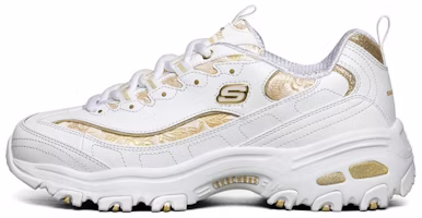 (Women) Skechers D lites 1.0 White/Gold 13091-WHT (Women) Skechers D lites 1.0 White/Gold 13091-WHT