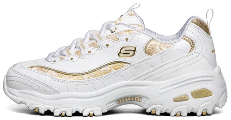 White and gold best sale skechers