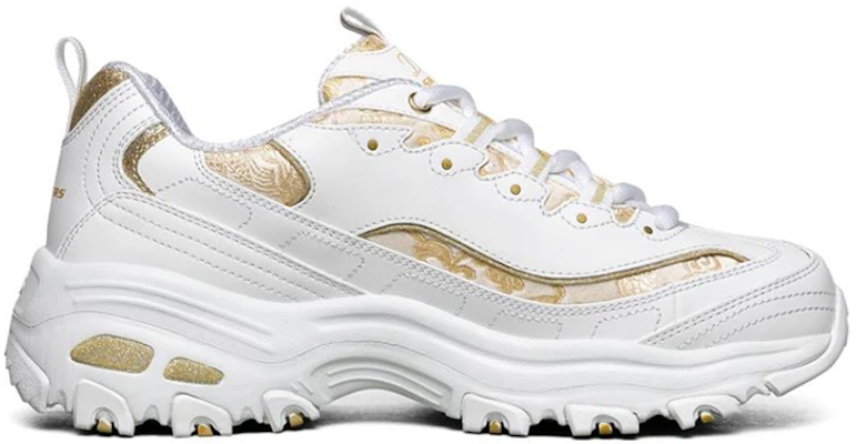 (W) Skechers D'lites 1.0 Putih/Emas 13091-WHT Order (W) Skechers D'lites 1.0 Putih/Emas 13091-WHT