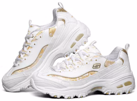 Lookbook (Women) Skechers D lites 1.0 White/Gold 13091-WHT