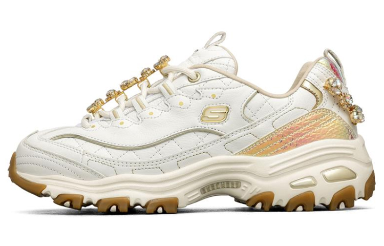 Buy (Women) Skechers D'lites 1.0 White/Gold 149246-WHT