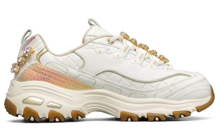 (W) Skechers D'lites 1.0 White/Gold 圖 2