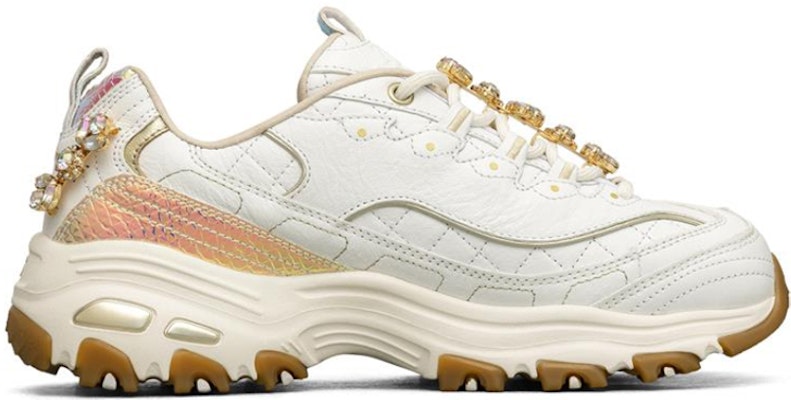 (Women) Skechers D'lites 1.0 White/Gold 149246-WHT Order (Women) Skechers D'lites 1.0 White/Gold 149246-WHT