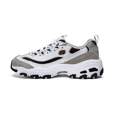 (W) Skechers D'Lites 1.0 'White Grey'