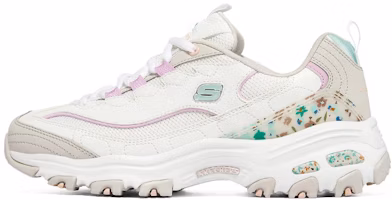 (Women) Skechers D'Lites 1.0 'White Grey Pink' 149642-WMLT (Women) Skechers D'Lites 1.0 'White Grey Pink' 149642-WMLT