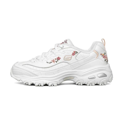 (W) Skechers D'lites 1.0 'White Floral'