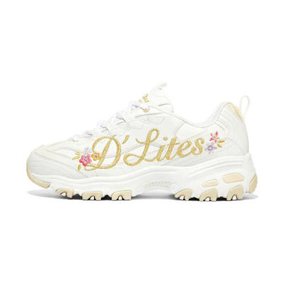 (W) Skechers D'Lites 1.0 'White Yellow'