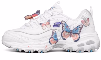 (Women) Skechers D'Lites 1.0 low Running Shoes White 149233-WLV (Women) Skechers D'Lites 1.0 low Running Shoes White 149233-WLV