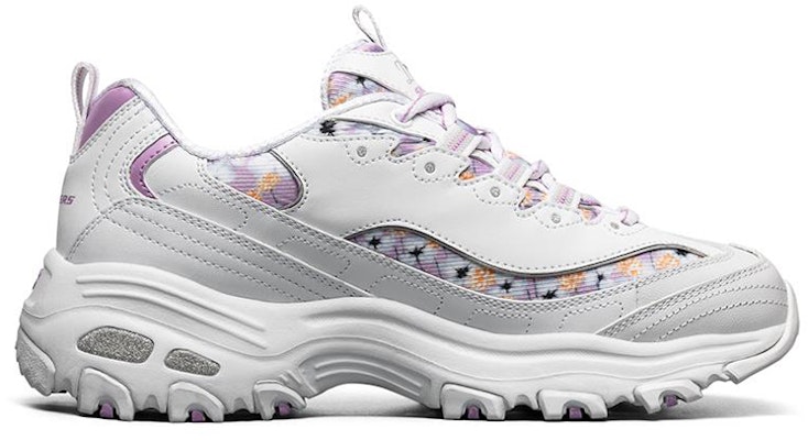 (W) Skechers D'Lites 1.0 Low-Top Daddy Sepatu Putih/Ungu 11981-WLV Order (W) Skechers D'Lites 1.0 Low-Top Daddy Sepatu Putih/Ungu 11981-WLV