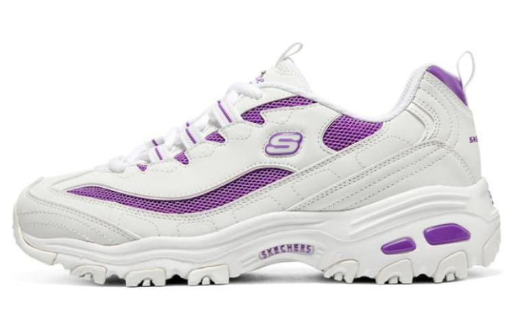 (Women) Skechers D'LITES 1.0 'White Purple' 896204-WPR