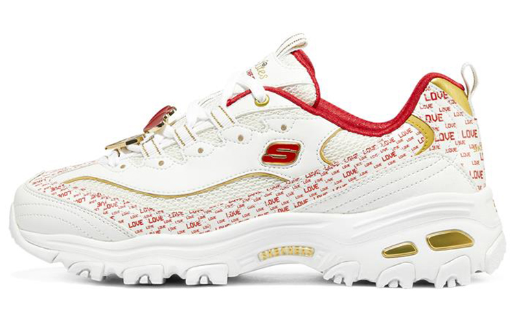 (W) Skechers D'Lites 1.0 'White Red'