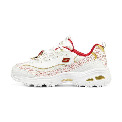 (W) Skechers D'Lites 1.0 'White Red'