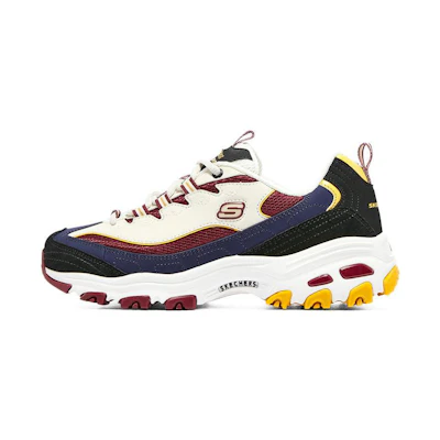 (W) Skechers D'LITES 1.0 Running Shoes 'White Navy Red'