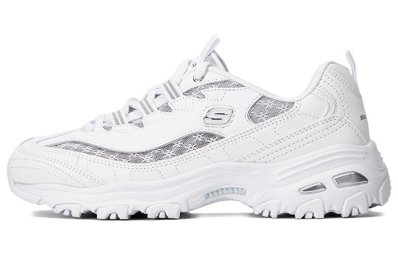 (Women) Skechers D'LITES 1.0 'White Silver' 896235-WSL