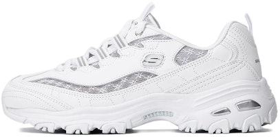 (Women) Skechers D'LITES 1.0 'White Silver' 896235-WSL (Women) Skechers D'LITES 1.0 'White Silver' 896235-WSL