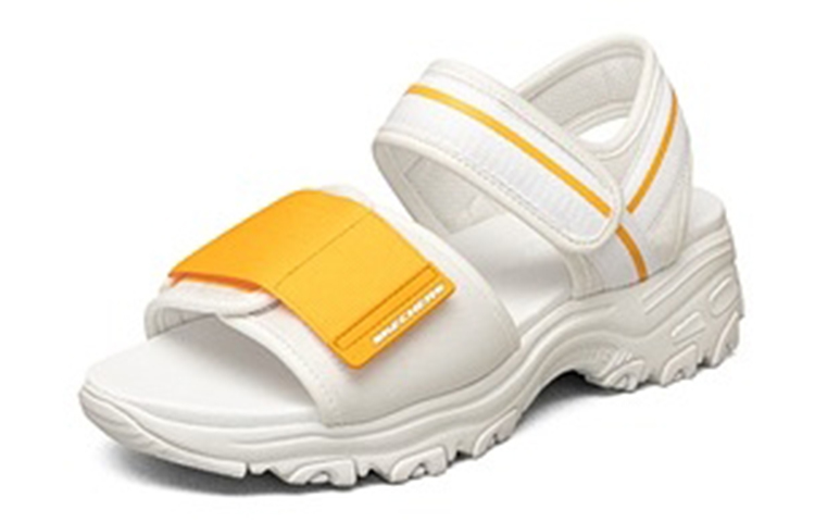 Lookbook Skechers D‘Lites 1.0 露趾平底運動涼鞋 女款 黃白