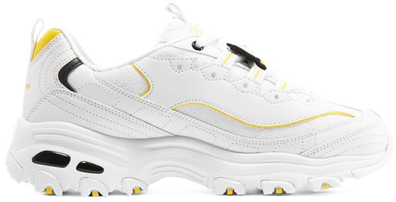 (Women) Skechers D'Lites 1.0 'White Yellow' 896140-WYL Order (Women) Skechers D'Lites 1.0 'White Yellow' 896140-WYL
