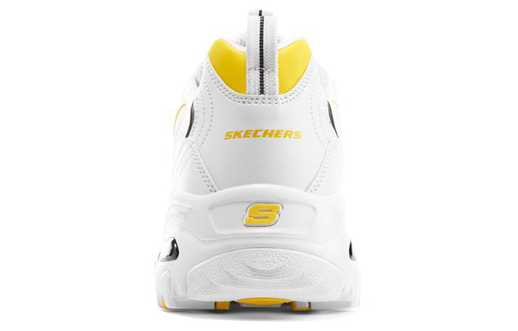 Shop Skechers D‘Lites 1.0 防滑低筒懷舊風鞋款 女士 白黃色