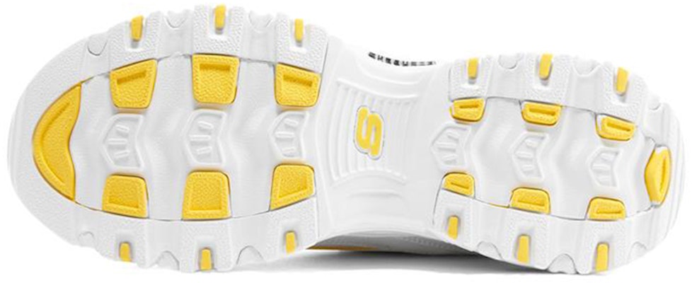 (Women) Skechers D'Lites 1.0 'White Yellow' 896140-WYL Purchase (Women) Skechers D'Lites 1.0 'White Yellow' 896140-WYL