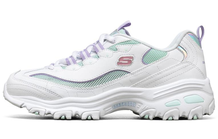 (W) Skechers D'Lites 1.0 'White Light Green'