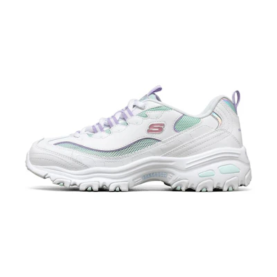 (W) Skechers D'Lites 1.0 'White Light Green'