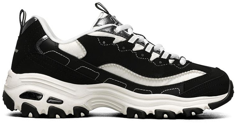 (Women) Skechers D Lites 1.0 Low Chunky Shoes Black 149463-BKW Order (Women) Skechers D Lites 1.0 Low Chunky Shoes Black 149463-BKW