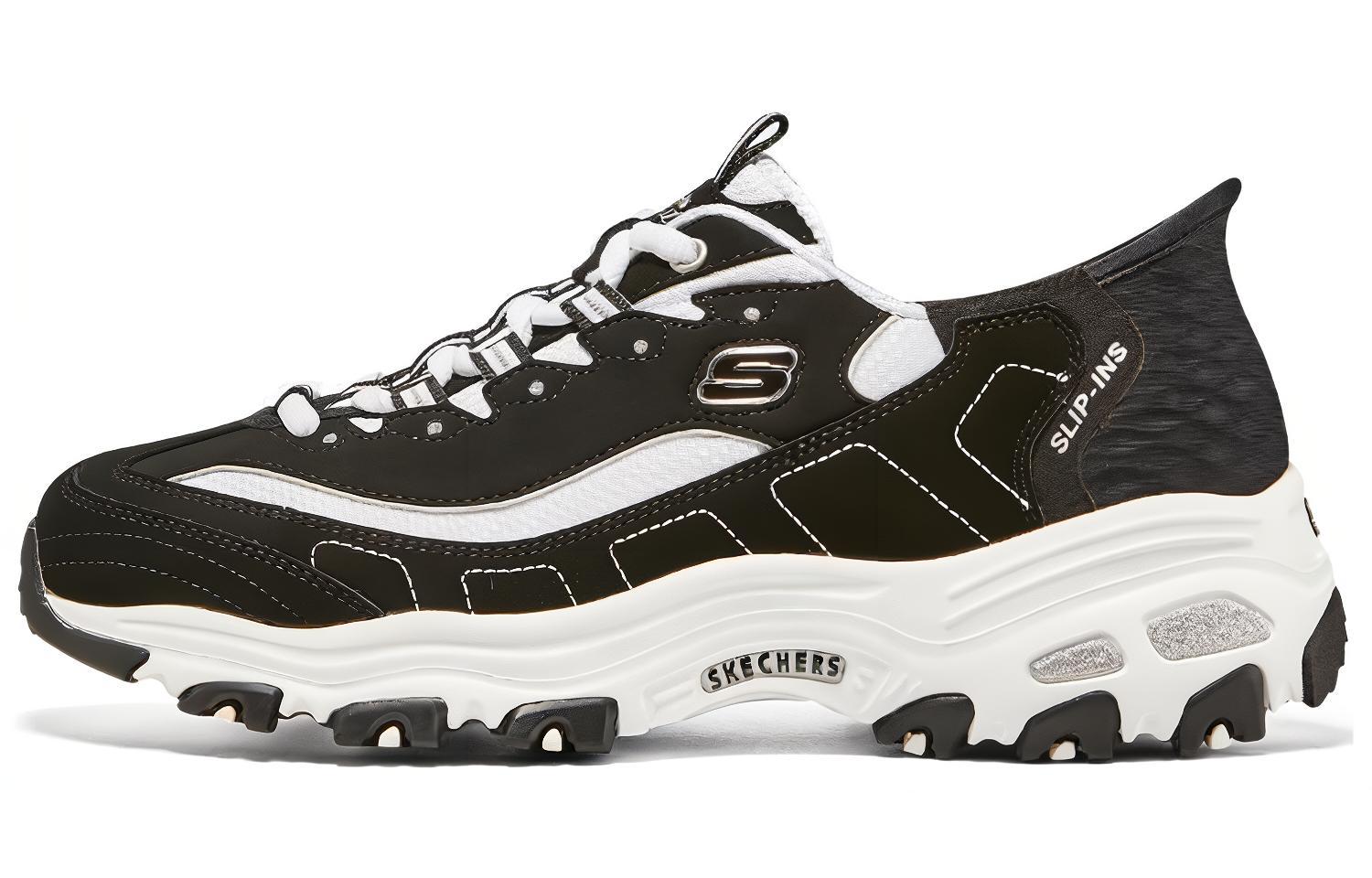 (Women) Skechers D'Lites 1.0 Chunky Sneakers 'Black White' 150030-BKW