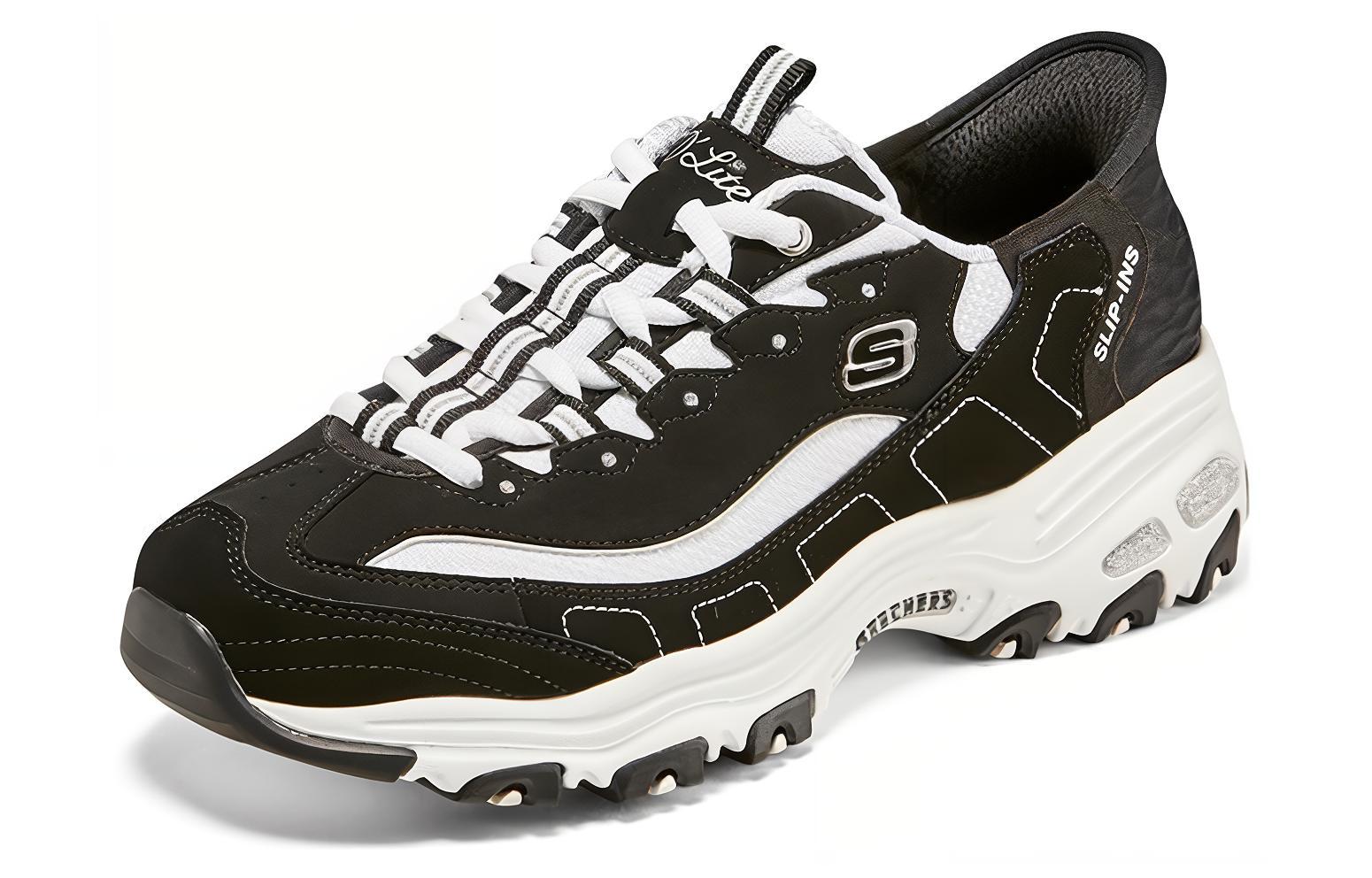 Order (W) スケッチャーズ D'Lites 厚底スニーカー 黒/白 150030-BKW