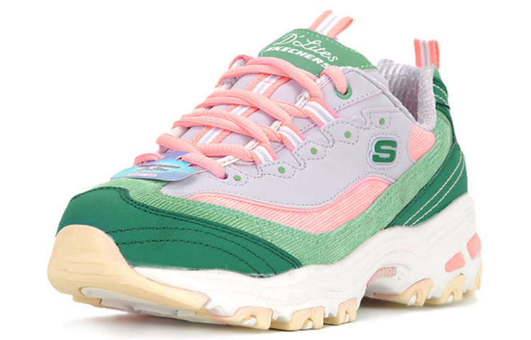 Lookbook (W) スケッチャーズ D'Lites ダッドシューズ 緑/ピンク 149906-GRPK