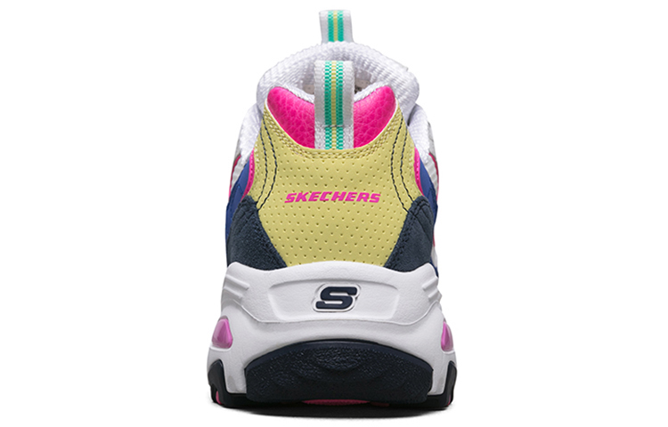 Lookbook Skechers D'LITES 1.0 夾心糖果熊 潮流百搭休閒 低幫 老爹鞋 女款 灰藍色
