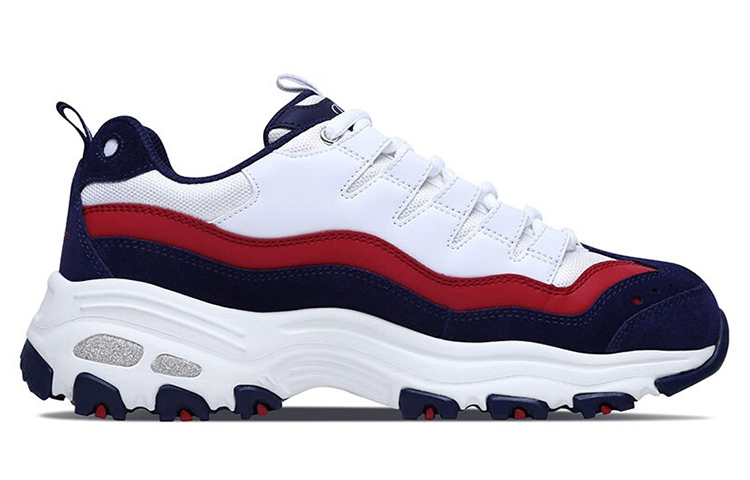Lookbook (W) Skechers D'Lites 1.0 Kasut Chunky Rendah Putih/Biru 13141-WNVR