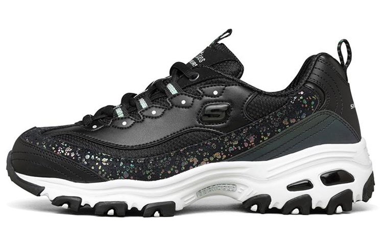 (Women) Skechers D'Lites 1.0 Low-Top Daddy Shoes Black 149462-BKW
