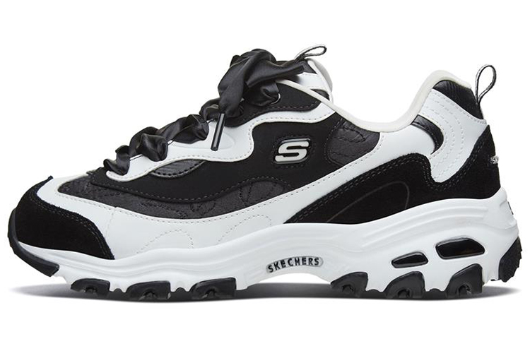 (Women) Skechers D'Lites 1.0 Low-Top Running Shoes Black 88888353-BKW